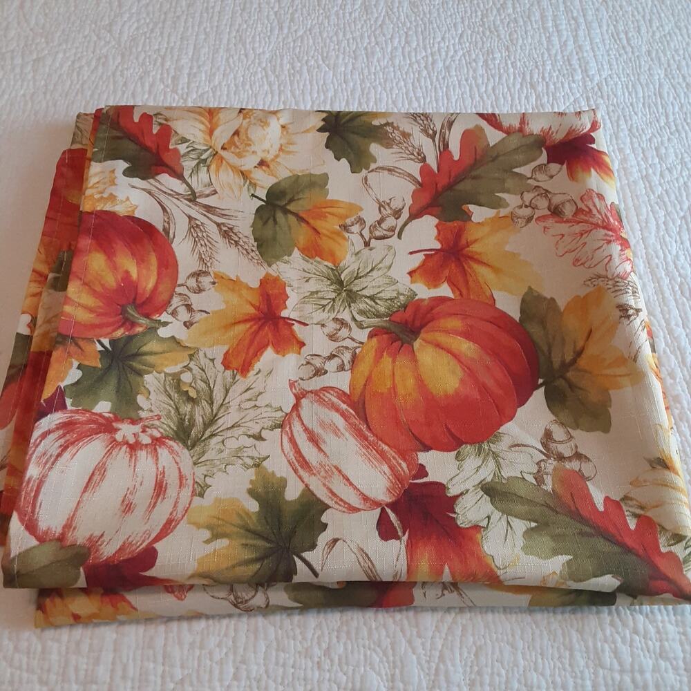 Fall Pumkin Sunflower & Leaves Tablecloth Autumn